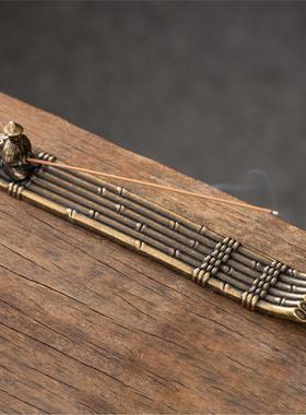 创意渔翁小船竹排香插线架