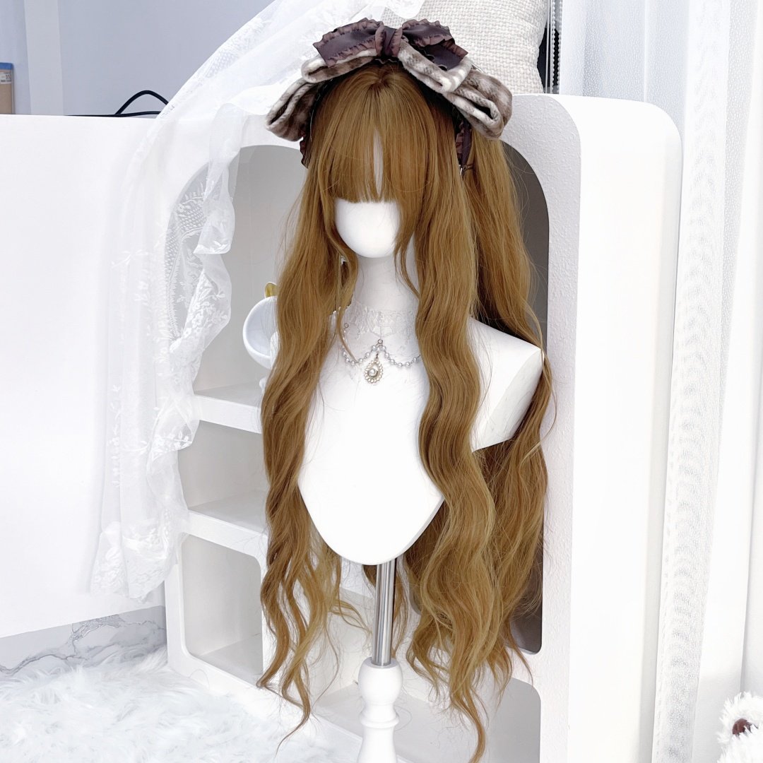 纤韵佳人假发女金棕色lolita水波纹卷jk网红少萝全头套式80cm卷发,淘宝优惠券,粉丝福利购,淘宝优惠卷