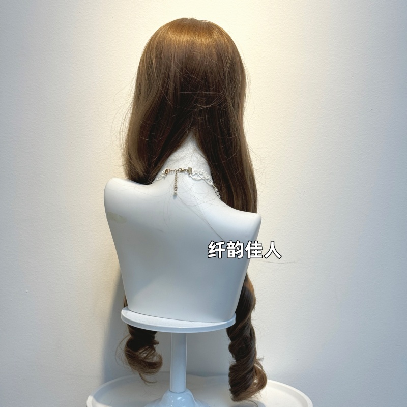 纤韵佳人假发女蜜茶色洛丽塔加长款80cm长卷发日常lolita全头套式 - 图3
