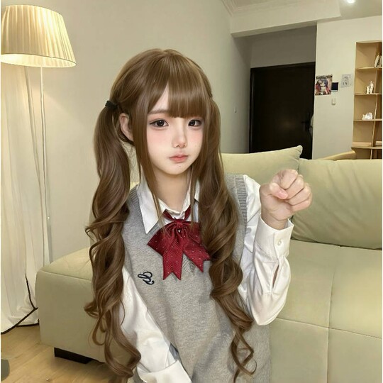 Wig for women with long hair, honey brown long curly hair, extra length