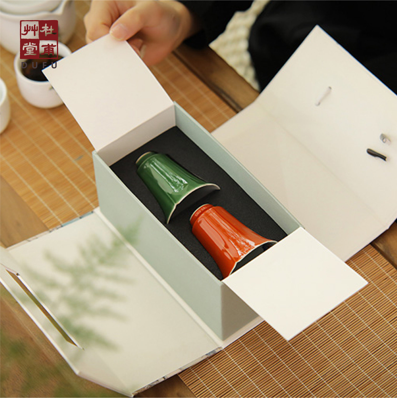 杜甫草堂家用对杯主人杯陶瓷小茶杯套装父亲节礼物博物馆文创茶杯