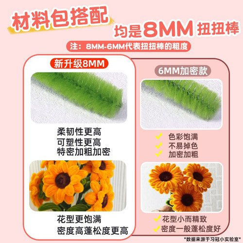 郁金香扭扭棒母亲节手工diy花束自制创意小礼物材料包毛根条批发 - 图3