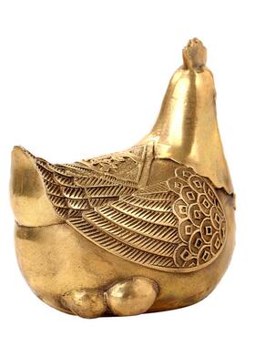 全黄铜鸡摆件母鸡金蛋鸡家居装饰铜鸡工艺品摆设乔迁新居礼品中式