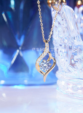 微镶轻奢天使之眼黄金吊坠项链