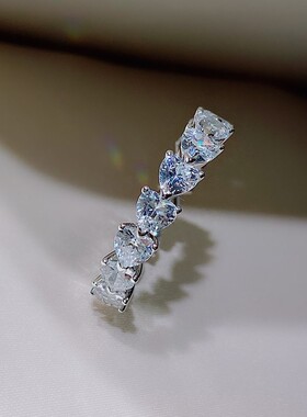 银镀黄金大七爱心情侣戒指