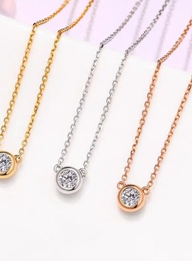圆形银镀玫瑰金豆豆吊坠米奇项链