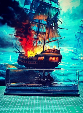 游轮流体漂流瓶桌面摆件永不沉没翻船泰坦尼克号邮轮男女生日礼物