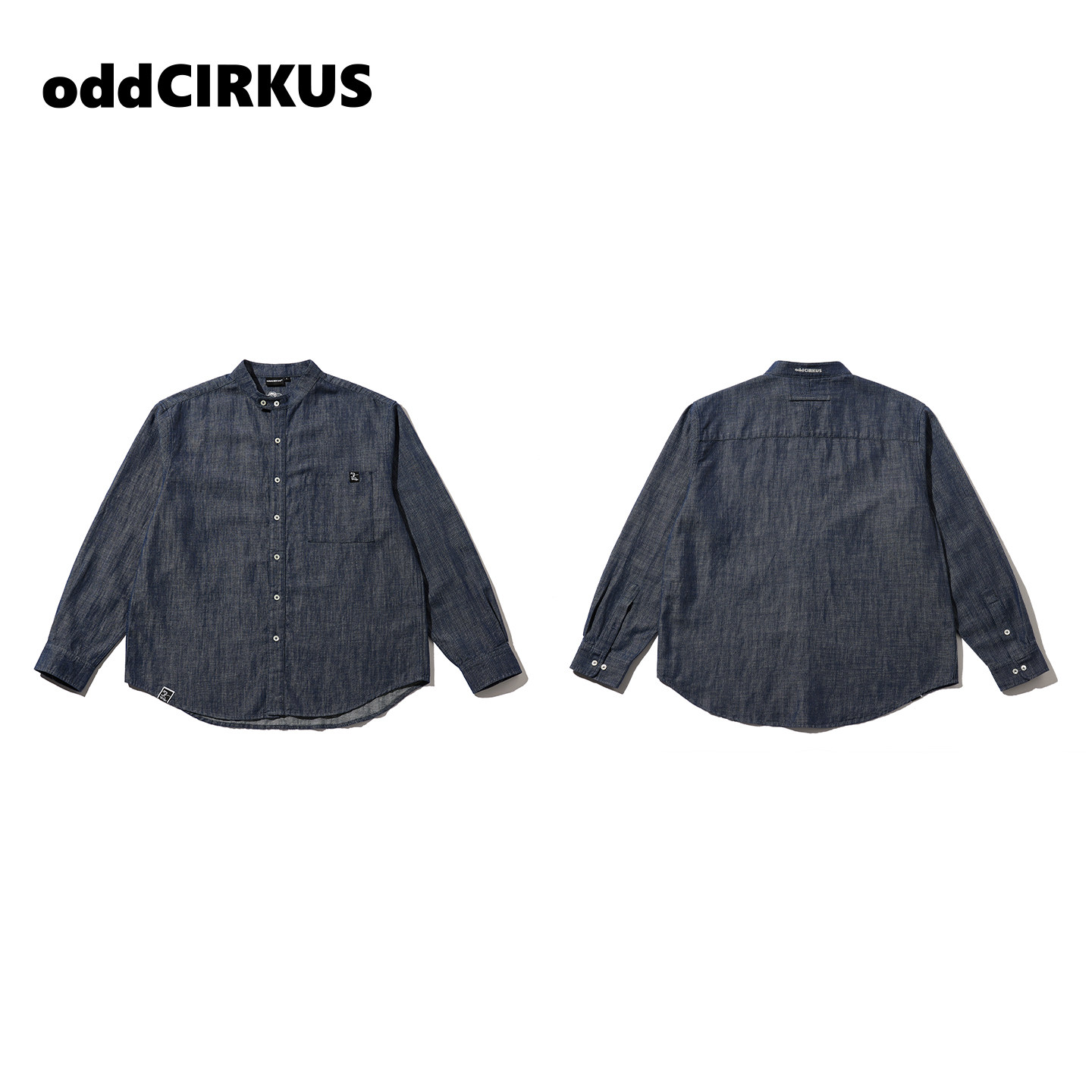 oddCIRKUS牛仔长袖 日系亚麻牛仔长袖衬衫亨利领外套上衣男女同款,淘宝优惠券,粉丝福利购,淘宝优惠卷