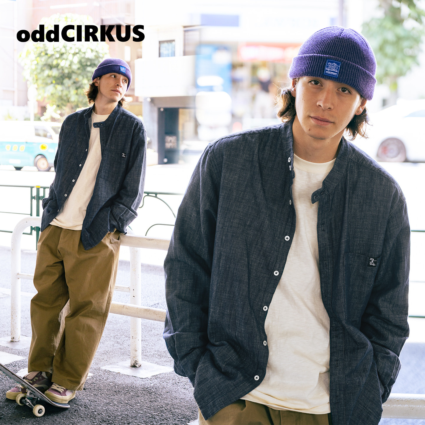 oddCIRKUS牛仔长袖 日系亚麻牛仔长袖衬衫亨利领外套上衣男女同款,淘宝优惠券,粉丝福利购,淘宝优惠卷