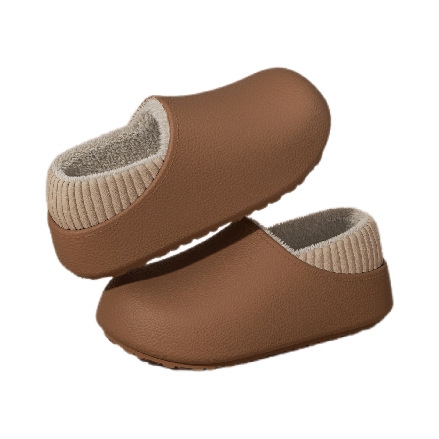 防水棉拖鞋女冬季2025新款室内家居包跟厚底毛绒保暖踩屎感棉拖女 - 图3