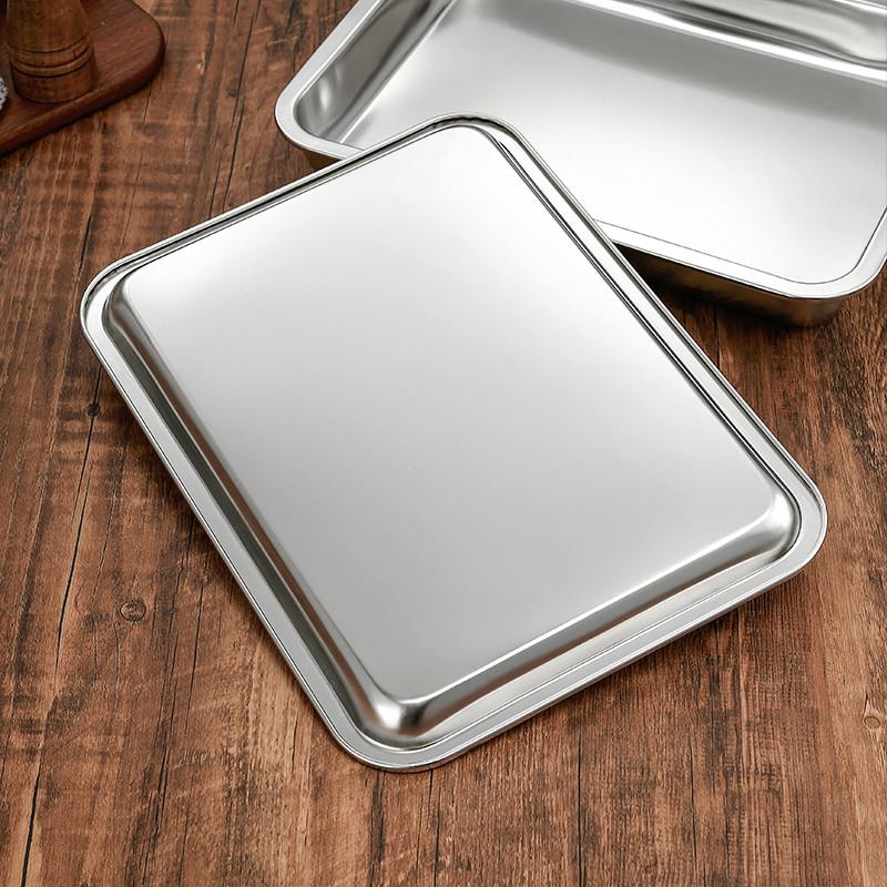 304不锈钢方盘加厚长方形托盘 商用烧烤盘蒸盘烤鱼盘菜盘平底盘子 - 图2