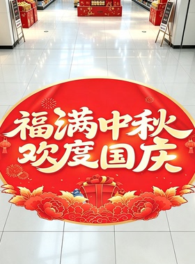 迎中秋庆国庆装饰氛围感地贴