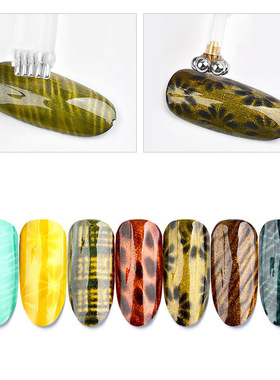 3D Cat Eyes Nail Art Magnetic Pen Double Head Magnet Stick