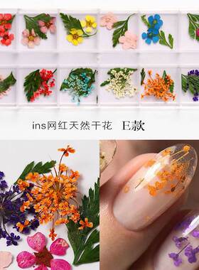 12 Colors Real Dried Flowers 3D Nail Art Decors Design DIY