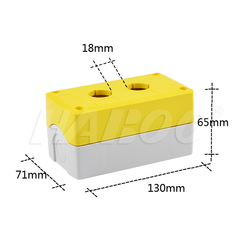 GOB1孔3孔2孔按钮开关盒子22MM 防水盒 接线盒 黄色或灰色控制盒 - 图1