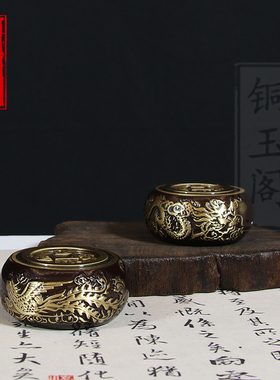 解压纯黄铜双面转钱貔貅手把件