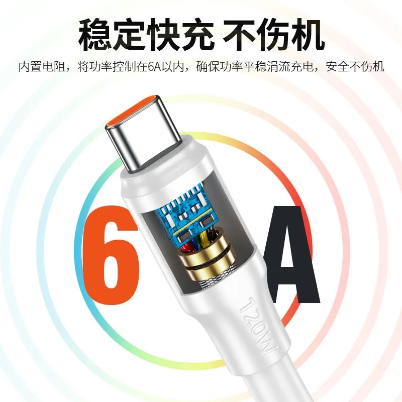 艾胜者 Type-c加粗数据线6A快充120W充电宝超短线tpyec/tpc便携适用vivo小米oppo华为p30荣耀Magic5/90充电线 - 图2