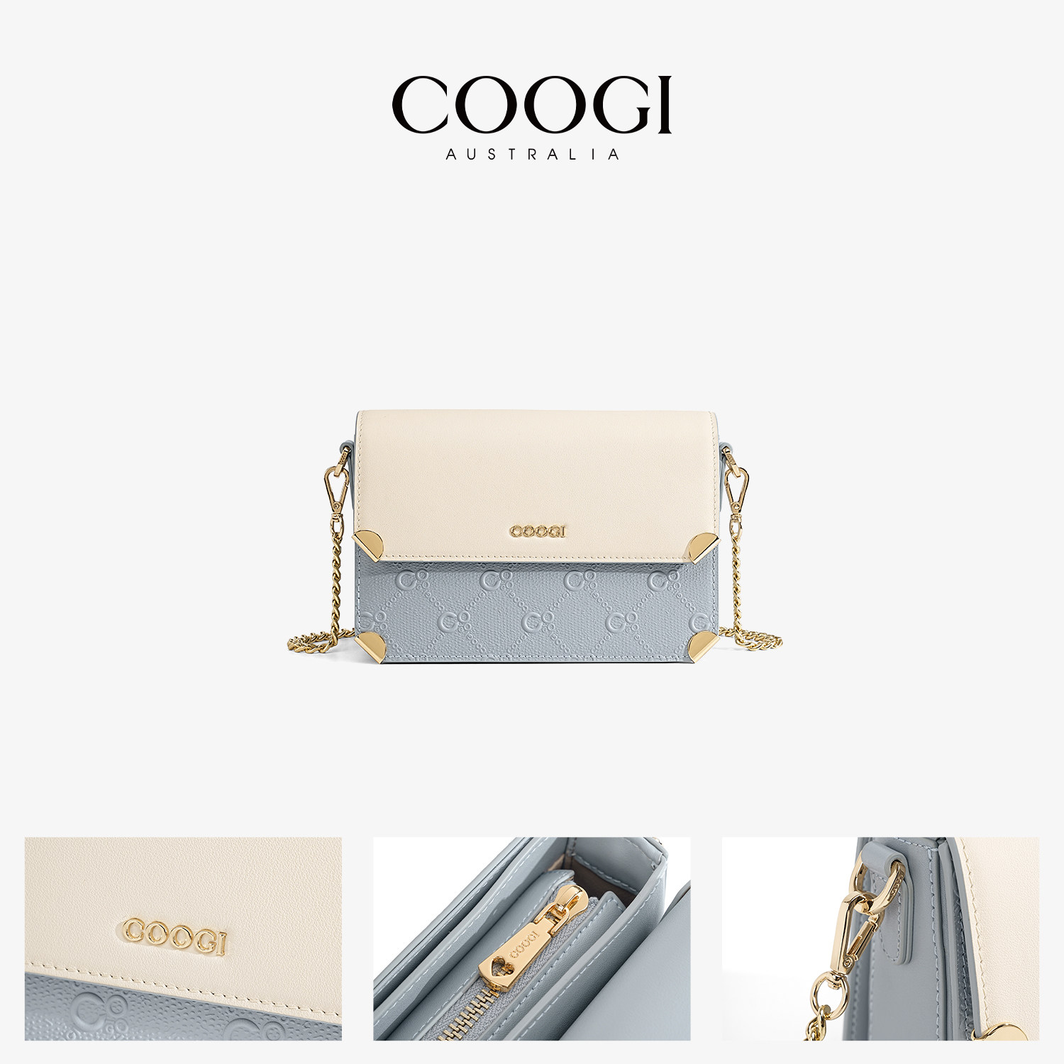 COOGI包包女2025新款高级感单肩斜挎包头层牛皮女包手提包小方包,淘宝优惠券,粉丝福利购,淘宝优惠卷