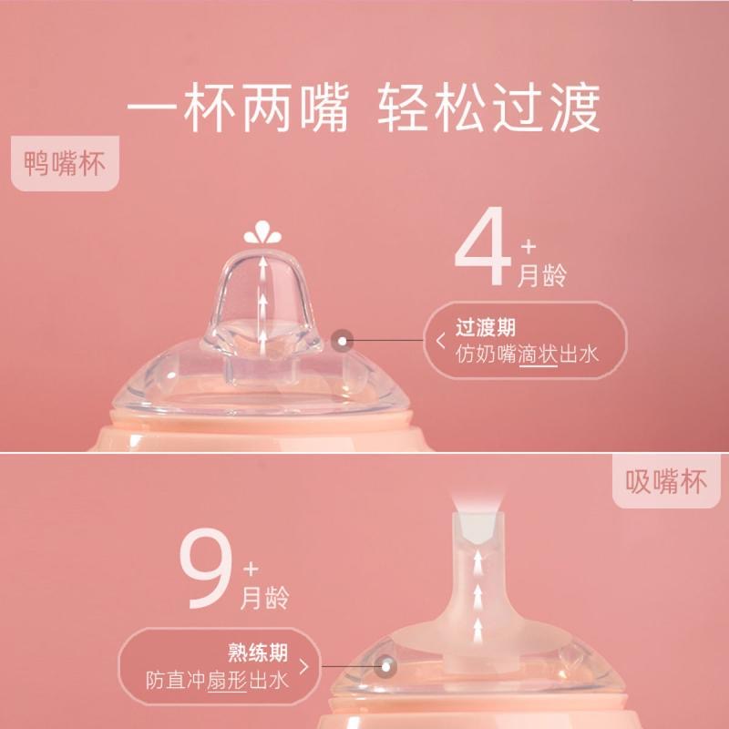 适配小狮王乔治奶瓶奶嘴配件 通用7cm广口径吸管学饮嘴鸭嘴直饮管