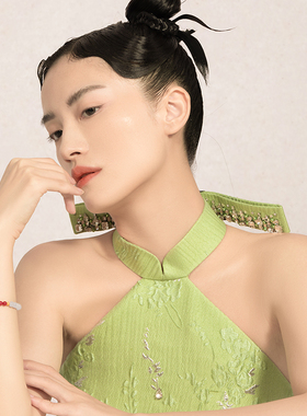 LEFTGO左戈手串女天然烟紫和田玉