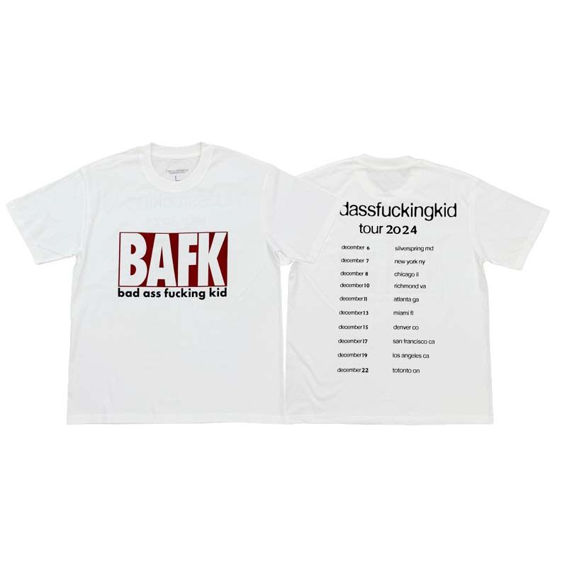 Nettspend Invert Tour BAFK white Tee venue limited slogan printed short-sleeved T-shirt