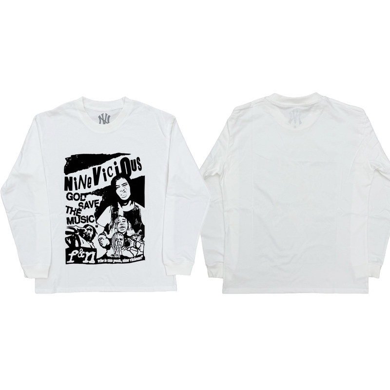 Nine Vicious #2 Longsleeve Retro Print Slogan Long Sleeve T-Shirt