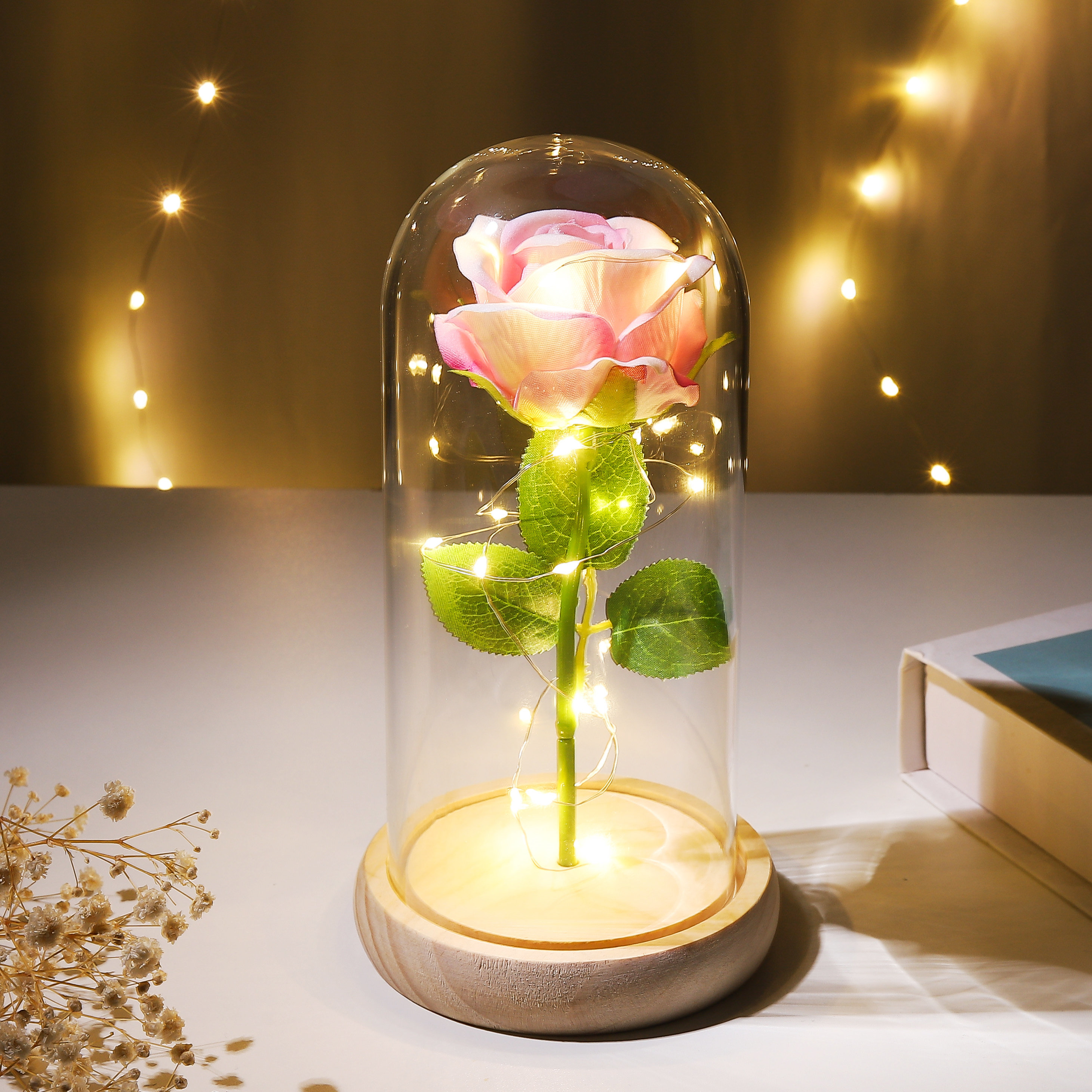 毕业情人节母亲节生日礼物女生送女友闺蜜妈妈创意高级感玫瑰花灯