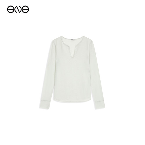 【ENG】OPEN YY亨利领长袖T恤上衣女装新品26春 - 图3