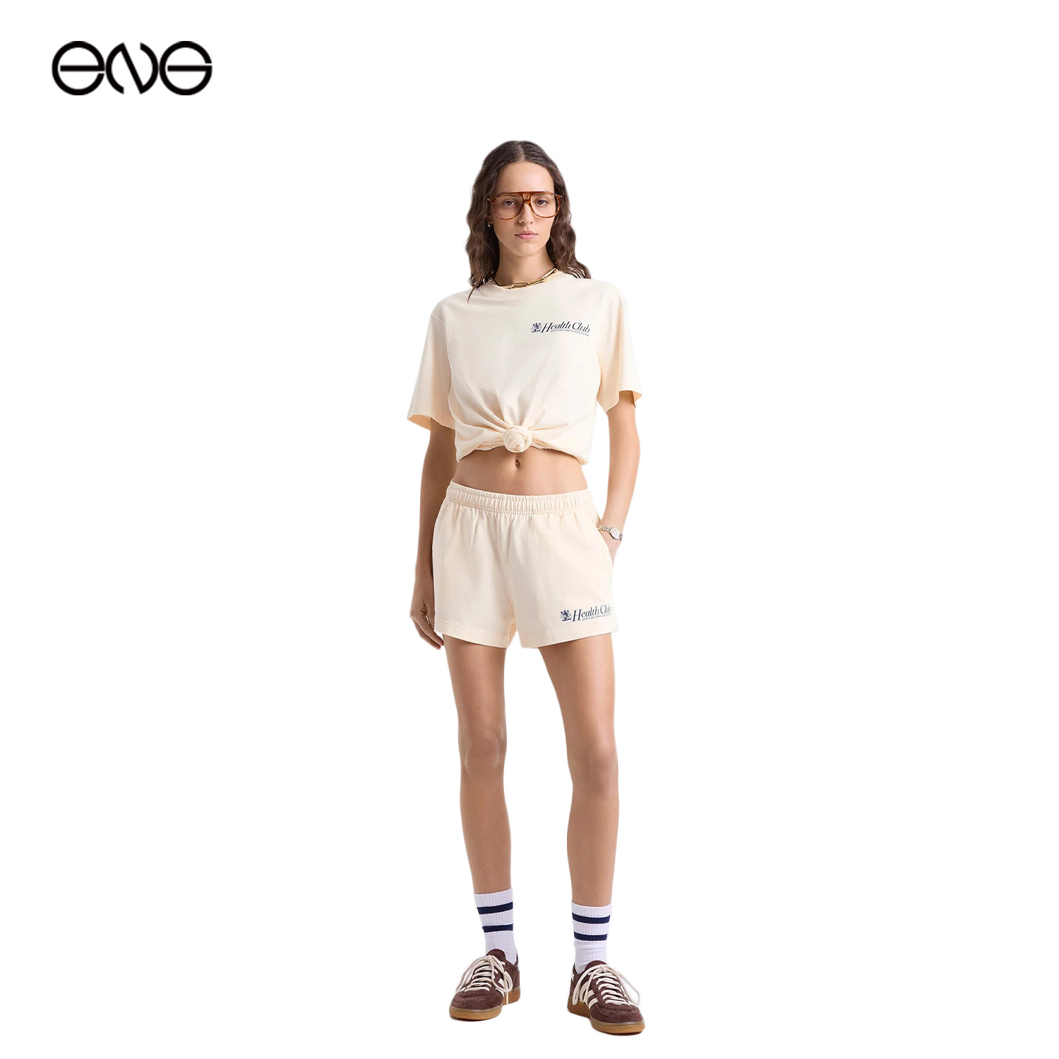 【ENG】Sporty & Rich Lion Health Disco休闲运动短裤女新品25秋,淘宝优惠券,粉丝福利购,淘宝优惠卷