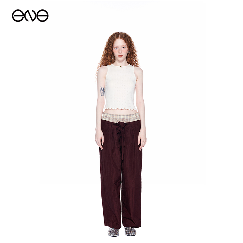 【虞书欣明星同款】Effet de Soleil 少女背心上衣双腰休闲长裤女 - 图1