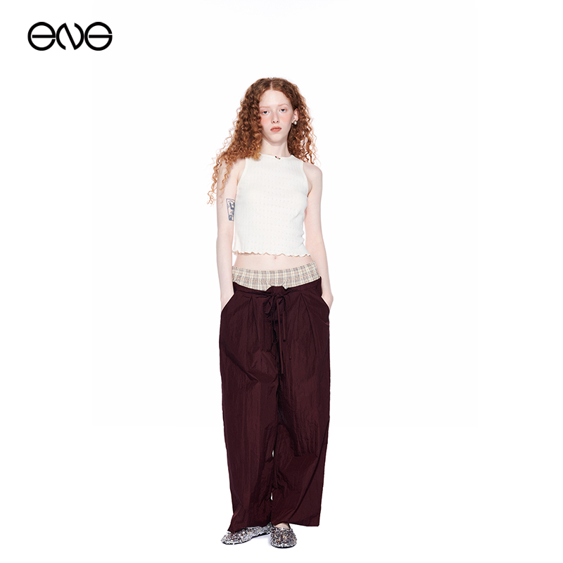 【虞书欣明星同款】Effet de Soleil 少女背心上衣双腰休闲长裤女 - 图0