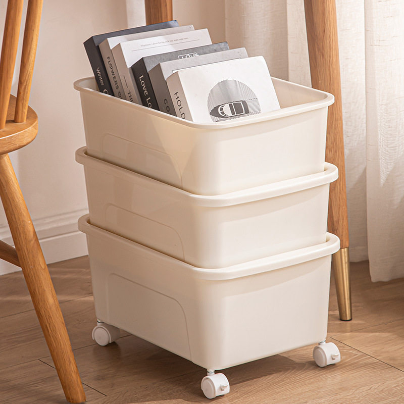 可移动带轮桌下杂物收纳筐桌面杂物收纳盒办公室包包收纳架书本收,淘宝优惠券,粉丝福利购,淘宝优惠卷