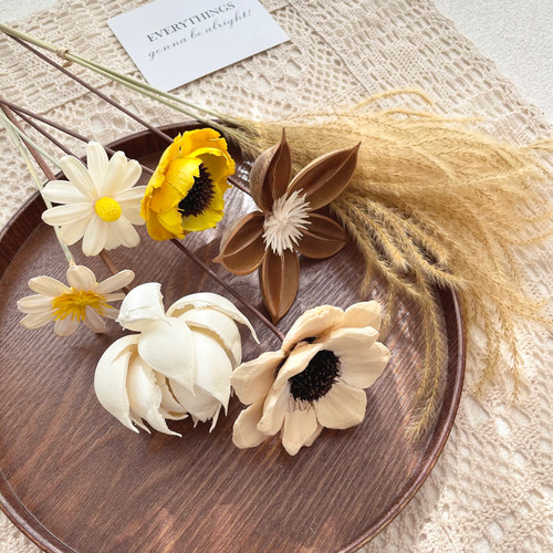 diy材料干花花束莲蓬芦苇棉花松果真花风干天然客厅装饰插花摆设 - 图1