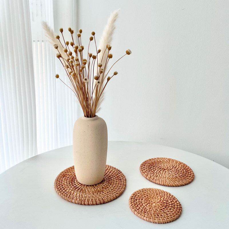 ins木质托盘榉木实木圆形收纳盘花瓶垫子日式简约长方形藤编杯垫,淘宝优惠券,粉丝福利购,淘宝优惠卷