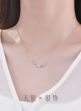 S999足银新中式国风竹节项链