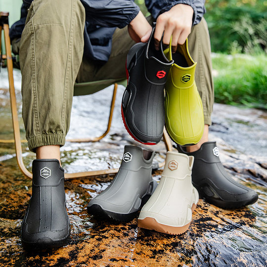 Botas de lluvia y botas de nieve de terciopelo de tubo corto de moda para tallas 36-45