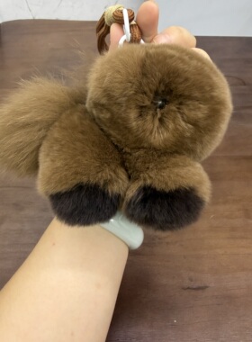 真獭兔毛小马汽车钥匙扣挂件ins可爱毛绒公仔玩偶书包挂饰礼物