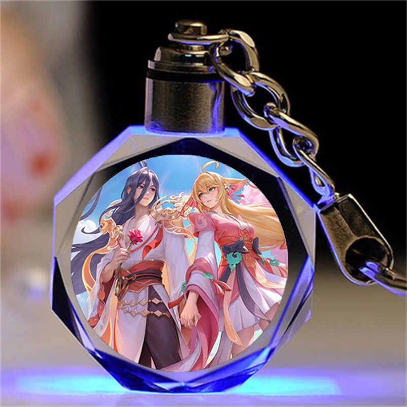 王者荣耀水晶王者荣耀水晶钥匙扣书包挂件定制创意闺蜜生日礼物送男女友小玩具