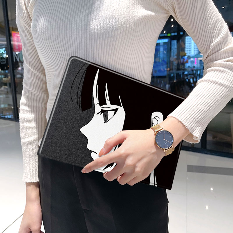 川上富江2021款ipad9保护套pro2020苹果mini6外套ioad迷你4壳air5适用2平板3带笔槽十第10代三折2022日系插画 - 图1