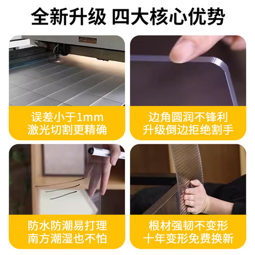 厨房橱柜门定制免打孔亚克力简易柜子门自装加装玻璃门板免打孔 - 图2