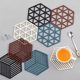 Creative hollow hexagonal silicone dining table cushion thermal insulation