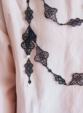 中川政七商店棉麻刺绣蕾丝项链