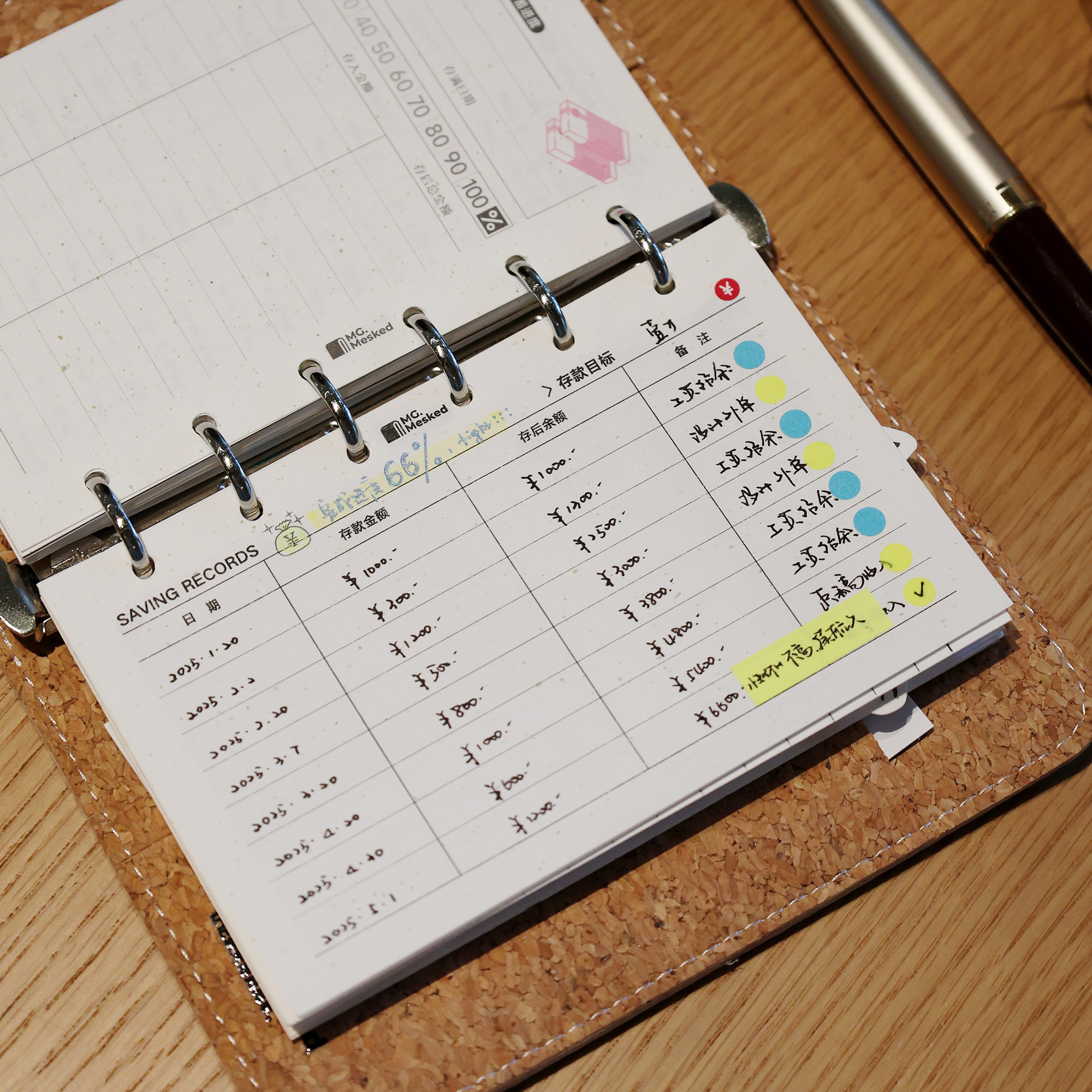 储蓄记录｜M5A7A6p 活页替芯 特种纸手帐内页 米哥Mesked - 图3