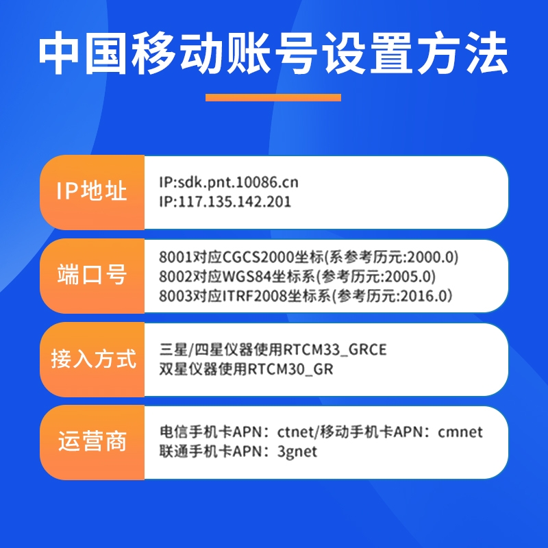 cors账号中国移动坐标测量通用CORS帐号rtk高精度厘米级位置定位 - 图1