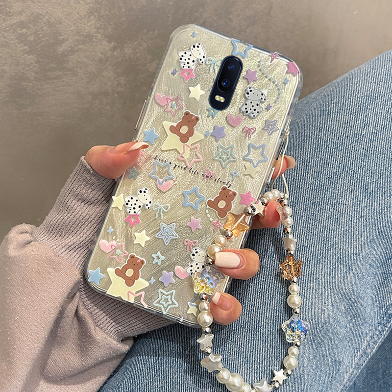羽纱星星小熊适用oppor17pro手机壳r15x梦境版r11splus高级感r9s少女r7plus可爱r17硅胶oppo软壳0pp0小众个性 - 图2