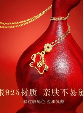 2026马年本命年纯银项链女士红玛瑙转运吉祥新年礼物送女友老婆
