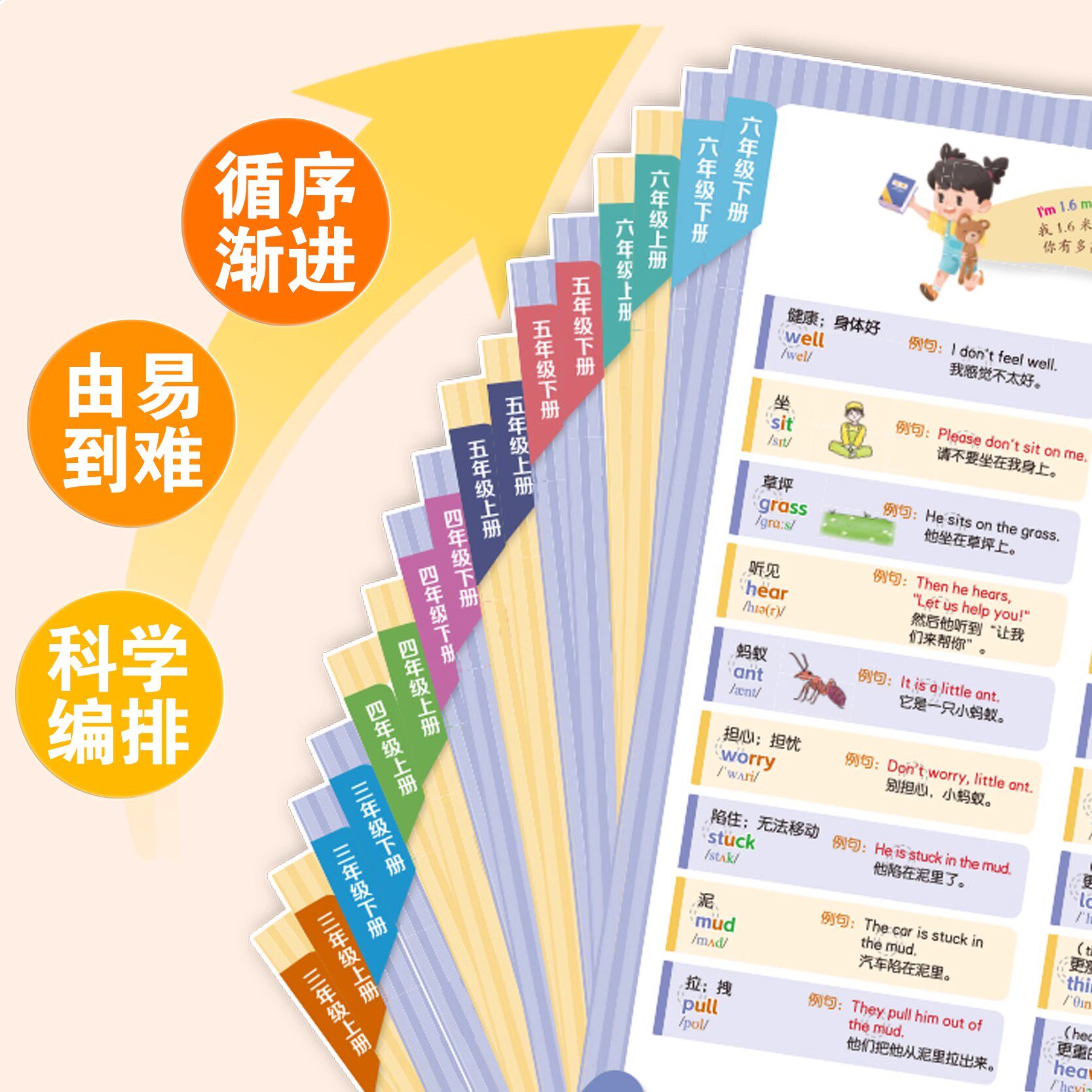 三年级英语点读发声书小学生单词同步有声书人教版自然拼读学习机