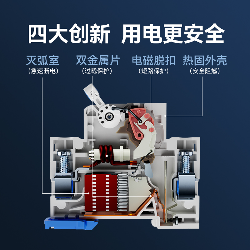 雷士空气开关断路器1P32a2P63a小型断路器家用空开电闸保护器漏保