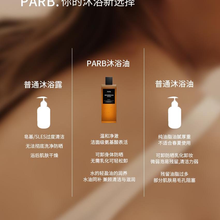 PARB植萃净润水感沐浴油柑苔调卸身体防晒干皮养肤嫩滑保湿留香