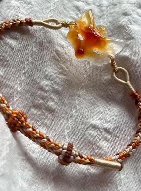 新中式狐狸面具手錬女民族风覆古编织手串小众设计古风百搭手饰潮